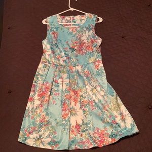turquoise/teal/blue floral print